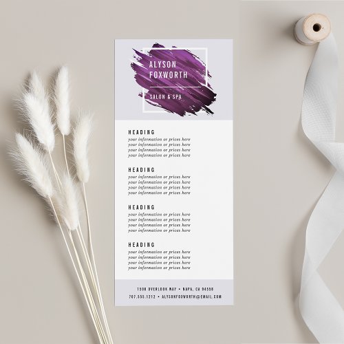 Abstract Paint Logo  Pricing or Services Rack Card
