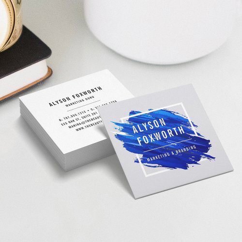 Abstract Paint Logo Square Business Card