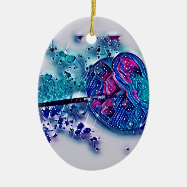 Abstract Paint Palette Ceramic Ornament (Front)