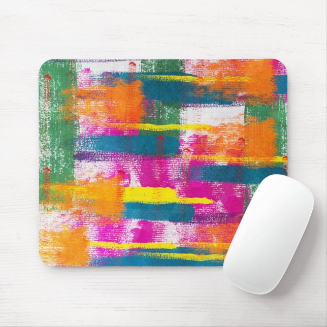 Abstract Paint Pattern Mouse Pad (With Mouse)