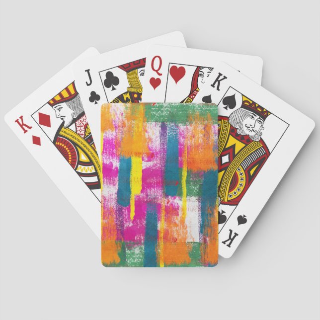 Abstract Paint Pattern Poker Cards (Back)