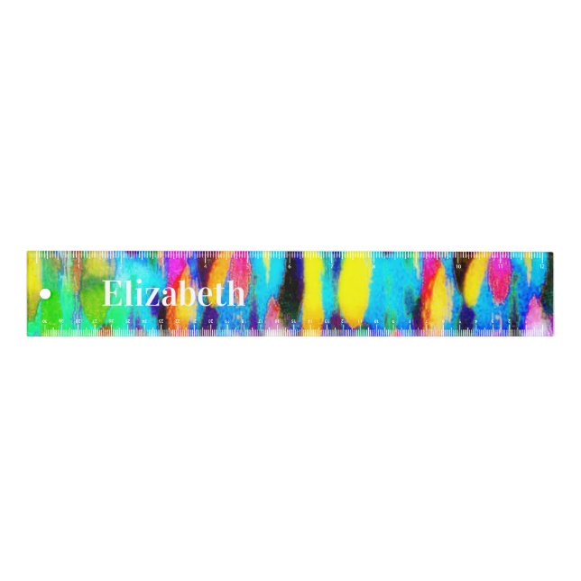 Abstract paint personalized ruler (Front)