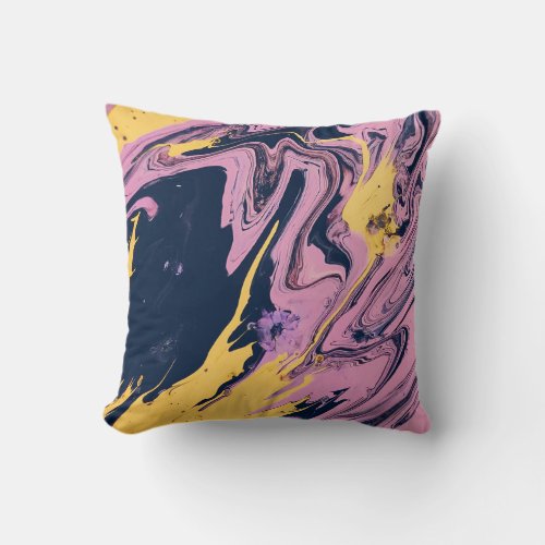 Abstract Paint Pour Design  Throw Pillow