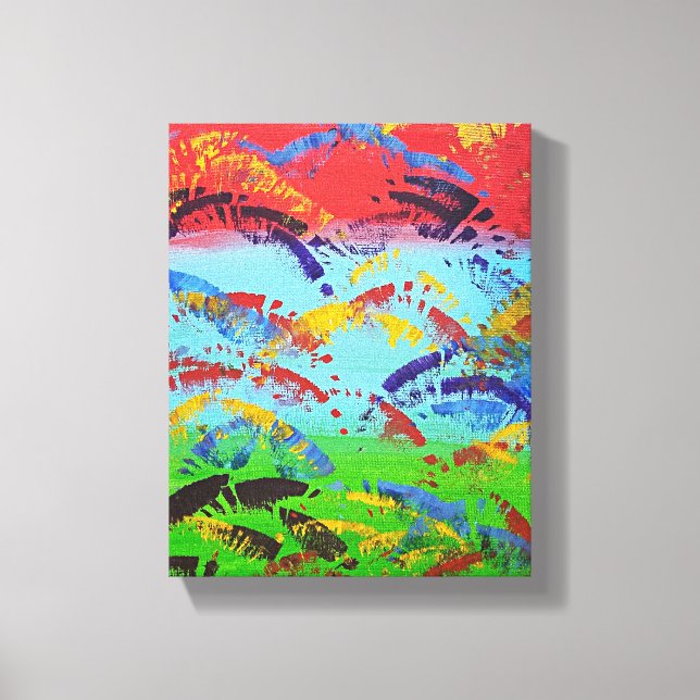 Abstract Paint Spatter Original Colorful ModernArt Canvas Print (Front)