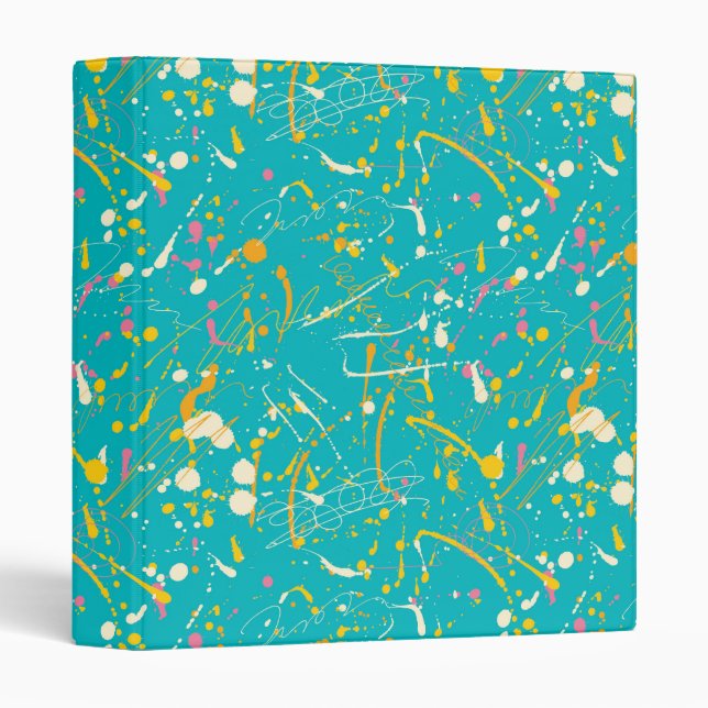 Abstract Paint Splash 3 Ring Binder (Front/Spine)