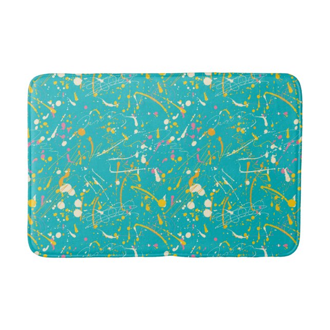 Abstract Paint Splash Bath Mat (Front)
