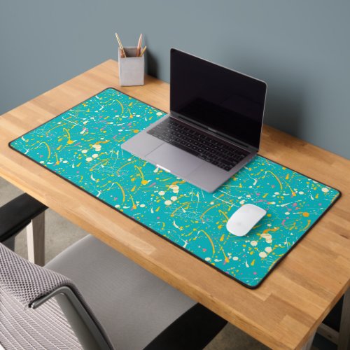 Abstract Paint Splash Desk Mat