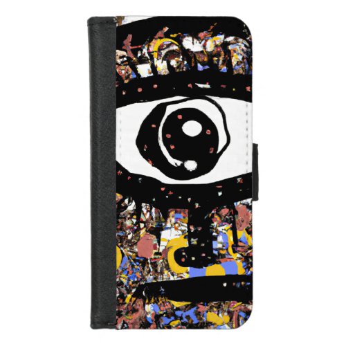 Abstract Paint Splash Eye Splat Monster Expression iPhone 87 Wallet Case