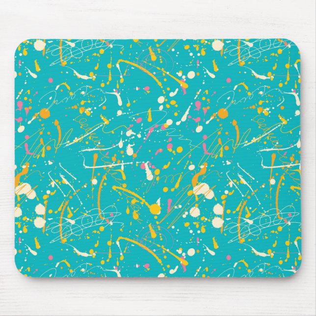 Abstract Paint Splash Mouse Pad (Front)