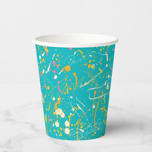 Abstract Paint Splash Paper Cups