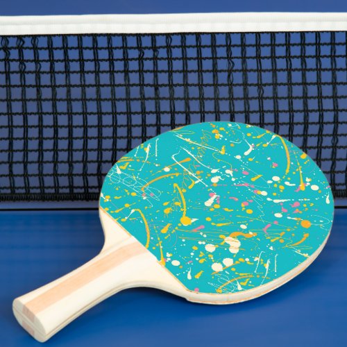 Abstract Paint Splash Ping Pong Paddle