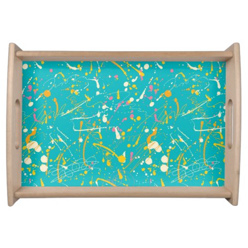 Abstract Paint Splash Serving Tray
