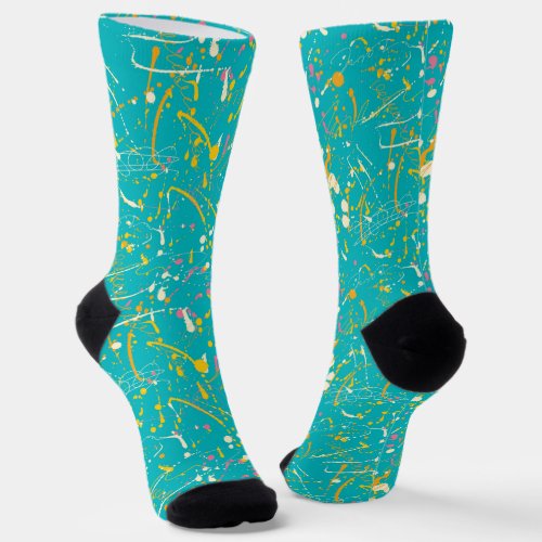 Abstract Paint Splash Socks