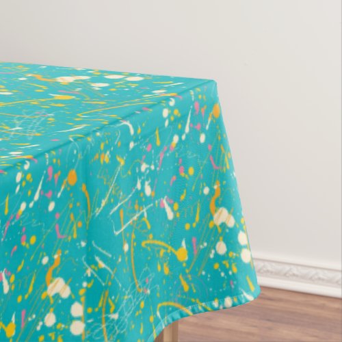 Abstract Paint Splash Tablecloth