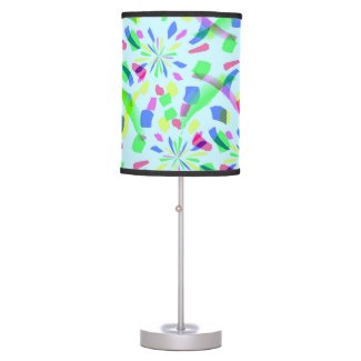 Abstract paint splashes at light, sky blue colors desk lamp