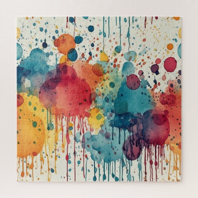 Abstract Paint Splats Multicolored  Jigsaw Puzzle (Vertical)