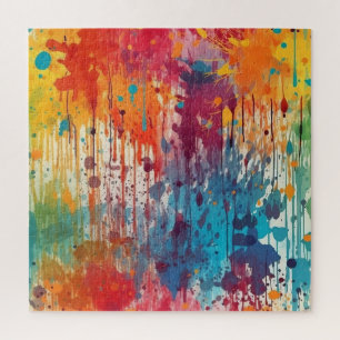Abstract Paint Splats Multicolored  Jigsaw Puzzle