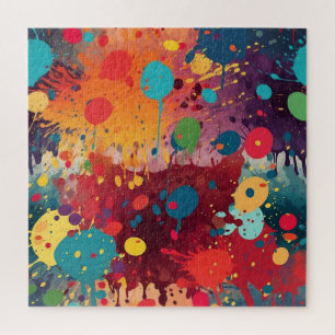 Abstract Paint Splats Multicolored Jigsaw Puzzle