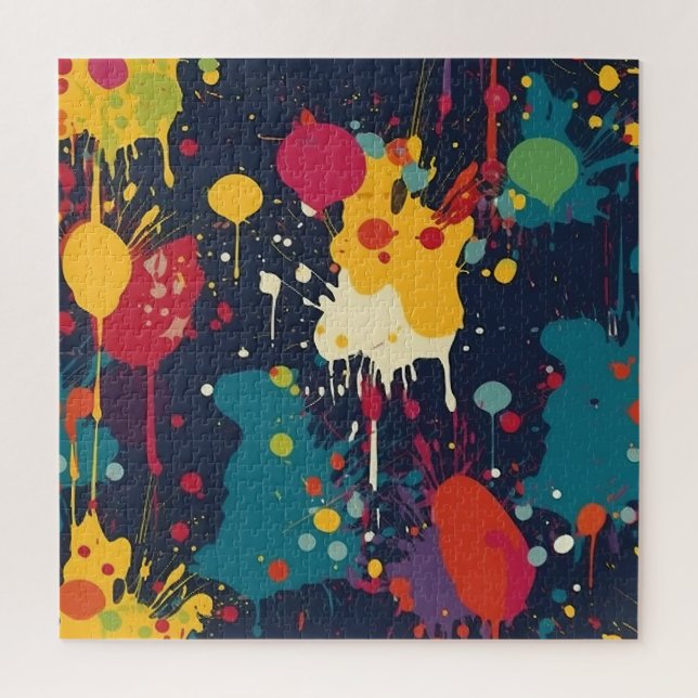 Abstract Paint Splats Multicolored  Jigsaw Puzzle (Vertical)