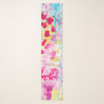 Abstract Paint Splatter Bold Vibrant Pink Aqua Fun Scarf<br><div class="desc">Designed using my original abstract paint splatter art featuring bright pink,  aqua,  and sunny yellow designs with small typed look wording reading "Be Bold" and repeated in large brush lettering,  this colorful chiffon scarf is a great way to show off your unique style!</div>
