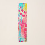 Abstract Paint Splatter Bright Pink Aqua Artsy Fun Scarf<br><div class="desc">Designed using my original abstract paint splatter art featuring bright pink,  aqua blue,  and sunny yellow designs with small typed look wording reading "Be Brave" and repeated in large brush lettering,  this colorful chiffon scarf is a great way to show off your artistic style!</div>
