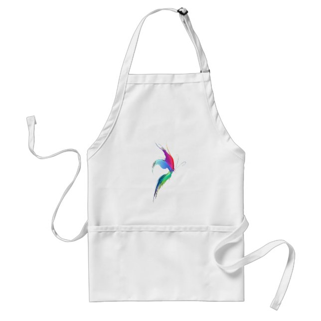 Abstract Paint Splatter Butterfly Adult Apron (Front)