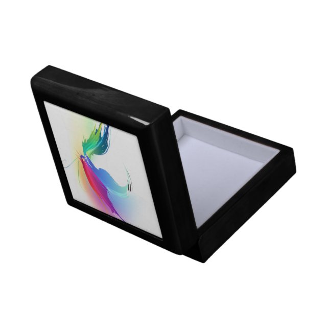 Abstract Paint Splatter Butterfly Keepsake Box (Back Open)