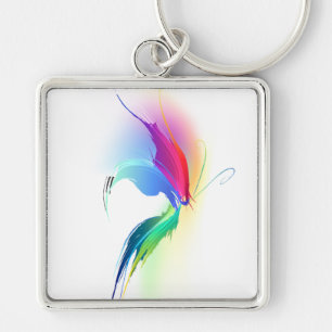 Abstract Paint Splatter Butterfly Keychain