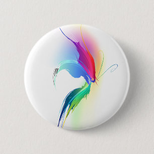 Abstract Paint Splatter Butterfly Pinback Button
