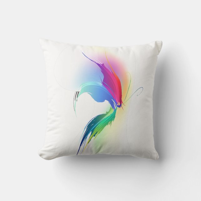 Abstract Paint Splatter Butterfly Throw Pillow (Front)