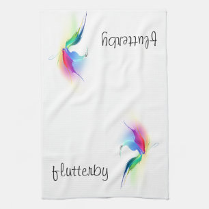 Abstract Paint Splatter Butterfly Towel