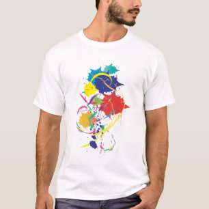 Abstract Paint Splatter Design Modern Cool T-Shirt