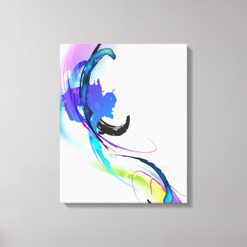 Abstract Paint Splatter Morning Glory Canvas Print