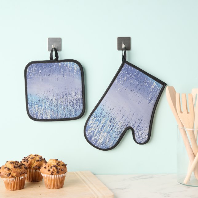 Abstract Paint Splatter Oven Mitt & Pot Holder Set (Insitu(Hanging))
