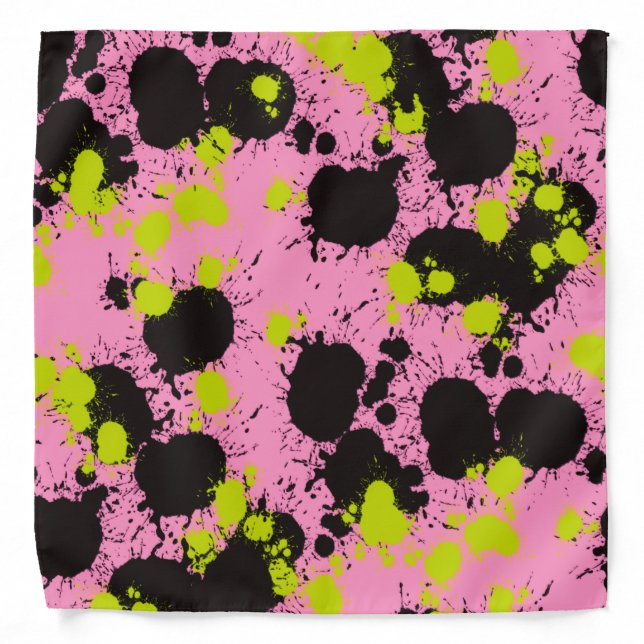 Abstract Paint Splatter Pattern Bandana (Front)