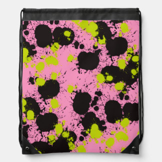 Abstract Paint Splatter Pattern Drawstring Bag