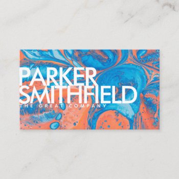 Abstract Paint Splatter Pour Over Business Card by TwoTravelledTeens at Zazzle