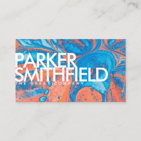 Abstract Paint Splatter Pour Over Business Card