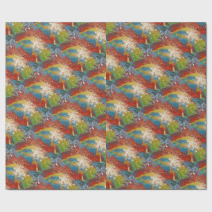 abstract paint splatters wrapping paper