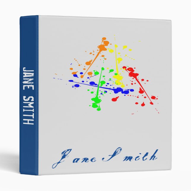 Abstract paint spolotch art student folder (Front/Spine)
