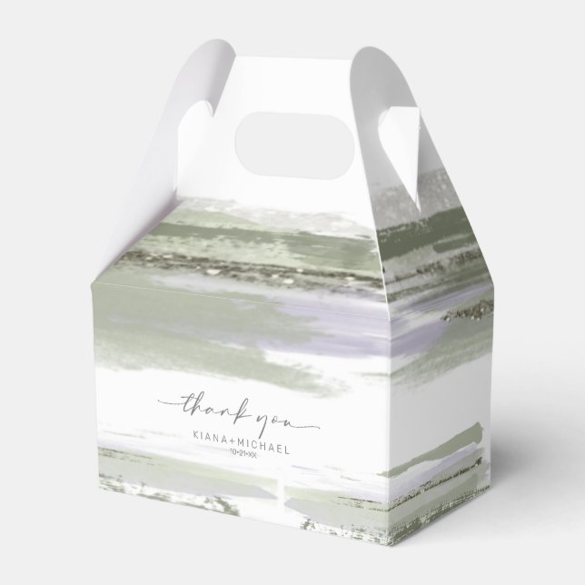 Abstract Paint Stroke Wedding Thanks V2 Olve ID886 Favor Boxes (Front Side)