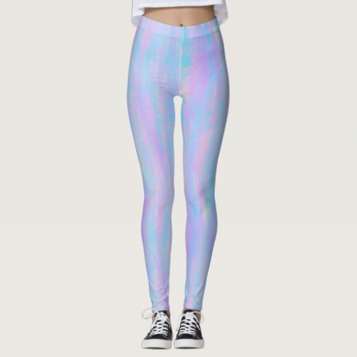 Abstract Paint Strokes Mermaid Colors Leggings