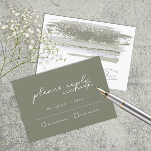 Abstract Paint Strokes Wedding RSVP ID886 Card