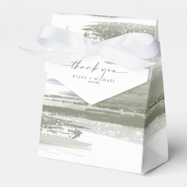 Abstract Paint Strokes Wedding Thank You ID886 Favor Boxes (Front Side)