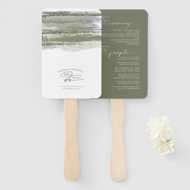Abstract Paint Strokes Wedding We Do ID886 Hand Fan (Front and Back)