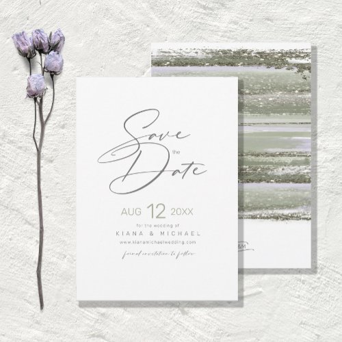 Abstract Paint Strokes Wedding We Do ID886 Save The Date