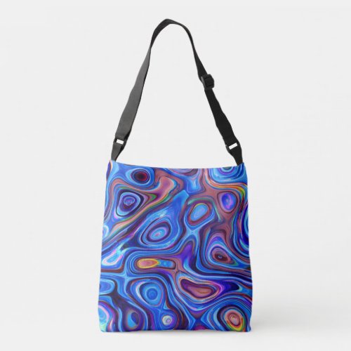 Abstract Paint Swirls Purple Pink Blue Orange   Crossbody Bag