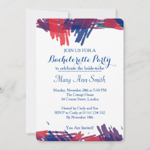 Abstract Paint with Water Color Bachelor Party Invitation