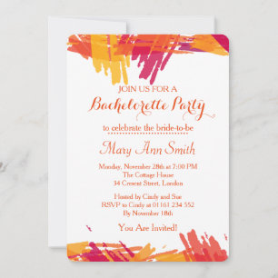 Abstract Paint with Water Color Bachelor Party Invitation