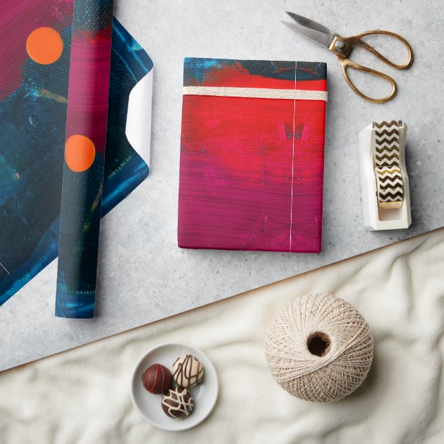 Abstract Painted Art Gift Wrapping Paper (Crafts)